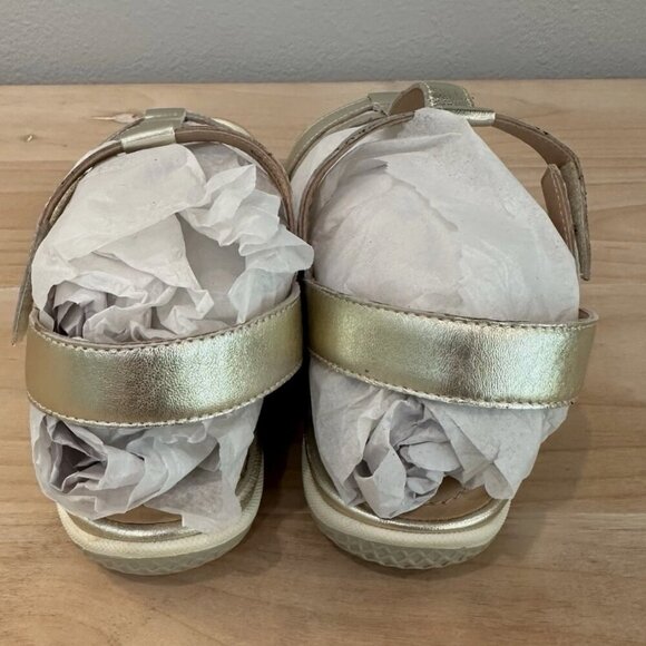 NEW David Tate Women's 9.5 Wide Gold Metallic Leather Strappy Open Toe Sandals - Picture 3 of 7